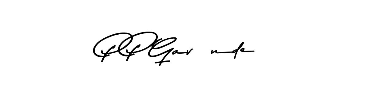 The best way (Asem Kandis PERSONAL USE) to make a short signature is to pick only two or three words in your name. The name P P Gavànde include a total of six letters. For converting this name. P P Gavànde signature style 9 images and pictures png