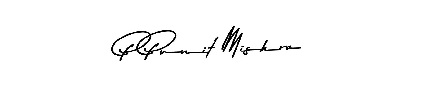 How to make P Punit Mishra name signature. Use Asem Kandis PERSONAL USE style for creating short signs online. This is the latest handwritten sign. P Punit Mishra signature style 9 images and pictures png