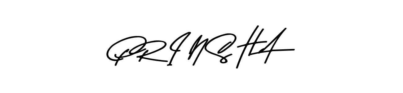 P R I N S H A stylish signature style. Best Handwritten Sign (Asem Kandis PERSONAL USE) for my name. Handwritten Signature Collection Ideas for my name P R I N S H A. P R I N S H A signature style 9 images and pictures png