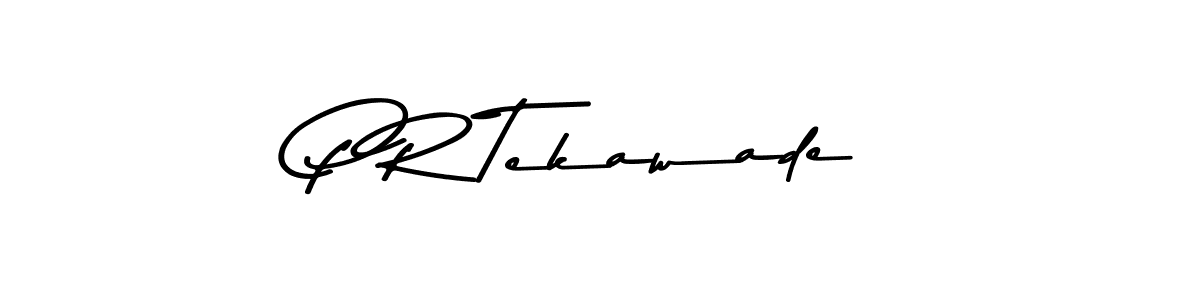 The best way (Asem Kandis PERSONAL USE) to make a short signature is to pick only two or three words in your name. The name P R Tekawade include a total of six letters. For converting this name. P R Tekawade signature style 9 images and pictures png