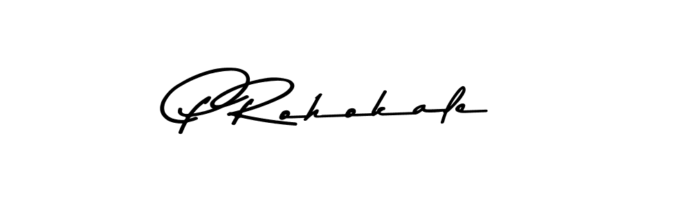 How to make P Rohokale name signature. Use Asem Kandis PERSONAL USE style for creating short signs online. This is the latest handwritten sign. P Rohokale signature style 9 images and pictures png