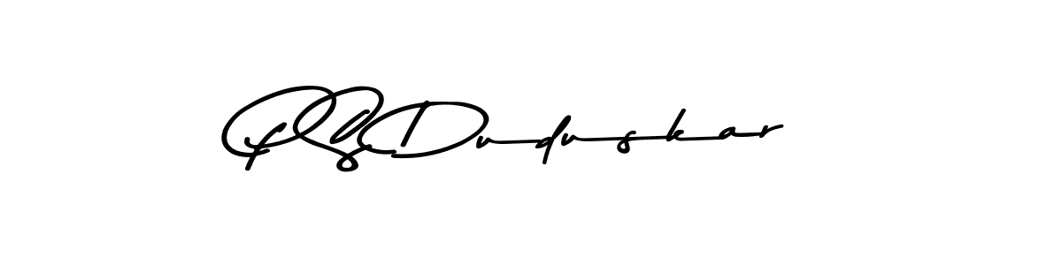 This is the best signature style for the P S Duduskar name. Also you like these signature font (Asem Kandis PERSONAL USE). Mix name signature. P S Duduskar signature style 9 images and pictures png