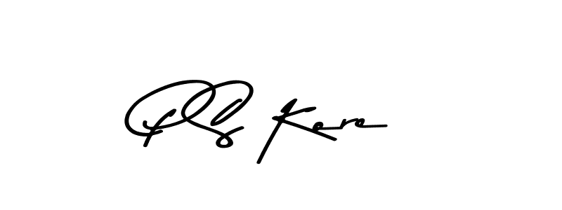 The best way (Asem Kandis PERSONAL USE) to make a short signature is to pick only two or three words in your name. The name P S Kore include a total of six letters. For converting this name. P S Kore signature style 9 images and pictures png