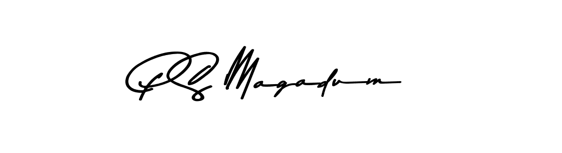 The best way (Asem Kandis PERSONAL USE) to make a short signature is to pick only two or three words in your name. The name P S Magadum include a total of six letters. For converting this name. P S Magadum signature style 9 images and pictures png