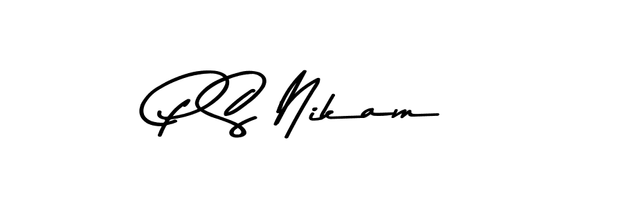 Asem Kandis PERSONAL USE is a professional signature style that is perfect for those who want to add a touch of class to their signature. It is also a great choice for those who want to make their signature more unique. Get P S Nikam name to fancy signature for free. P S Nikam signature style 9 images and pictures png