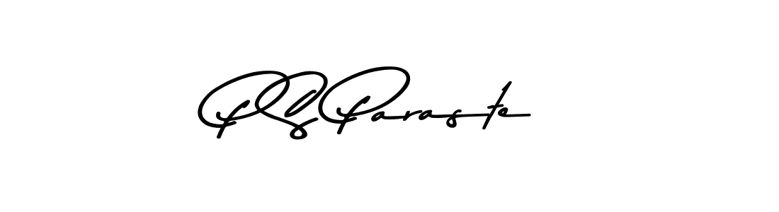 How to make P S Paraste name signature. Use Asem Kandis PERSONAL USE style for creating short signs online. This is the latest handwritten sign. P S Paraste signature style 9 images and pictures png