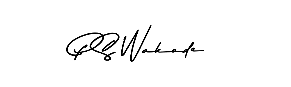 Make a beautiful signature design for name P S Wakode. With this signature (Asem Kandis PERSONAL USE) style, you can create a handwritten signature for free. P S Wakode signature style 9 images and pictures png