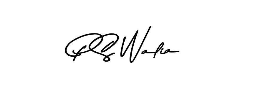 How to make P S Walia name signature. Use Asem Kandis PERSONAL USE style for creating short signs online. This is the latest handwritten sign. P S Walia signature style 9 images and pictures png