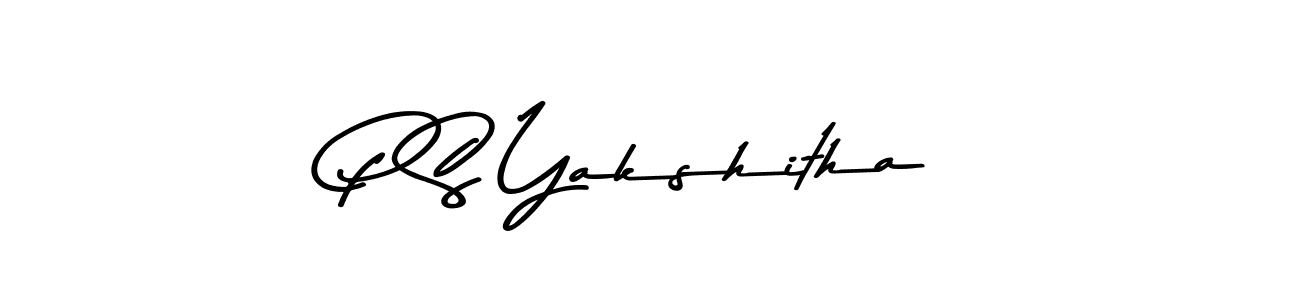 Design your own signature with our free online signature maker. With this signature software, you can create a handwritten (Asem Kandis PERSONAL USE) signature for name P S Yakshitha. P S Yakshitha signature style 9 images and pictures png