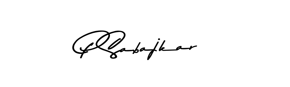 How to make P Sabajkar signature? Asem Kandis PERSONAL USE is a professional autograph style. Create handwritten signature for P Sabajkar name. P Sabajkar signature style 9 images and pictures png