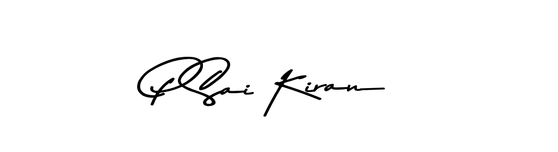 Create a beautiful signature design for name P Sai Kiran. With this signature (Asem Kandis PERSONAL USE) fonts, you can make a handwritten signature for free. P Sai Kiran signature style 9 images and pictures png