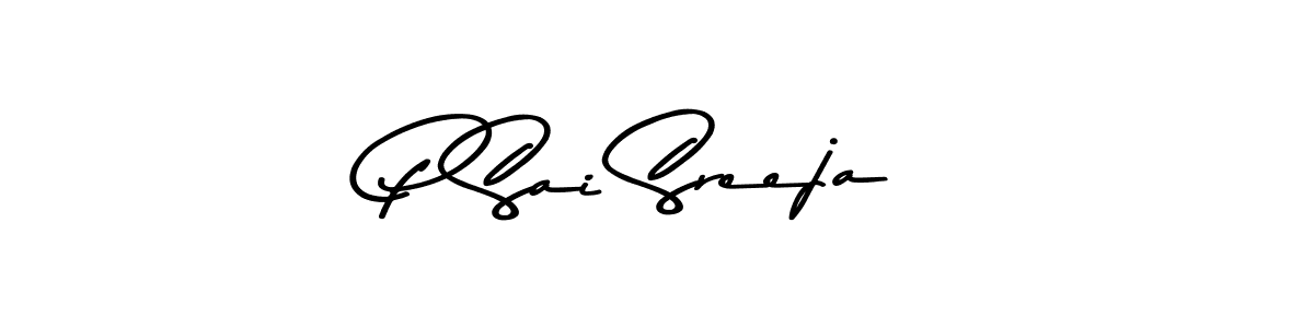 Create a beautiful signature design for name P Sai Sreeja. With this signature (Asem Kandis PERSONAL USE) fonts, you can make a handwritten signature for free. P Sai Sreeja signature style 9 images and pictures png