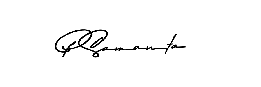 The best way (Asem Kandis PERSONAL USE) to make a short signature is to pick only two or three words in your name. The name P Samanta include a total of six letters. For converting this name. P Samanta signature style 9 images and pictures png