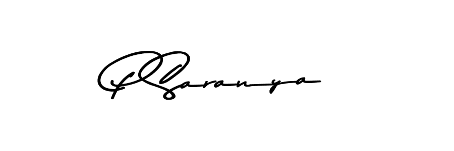 Create a beautiful signature design for name P Saranya. With this signature (Asem Kandis PERSONAL USE) fonts, you can make a handwritten signature for free. P Saranya signature style 9 images and pictures png