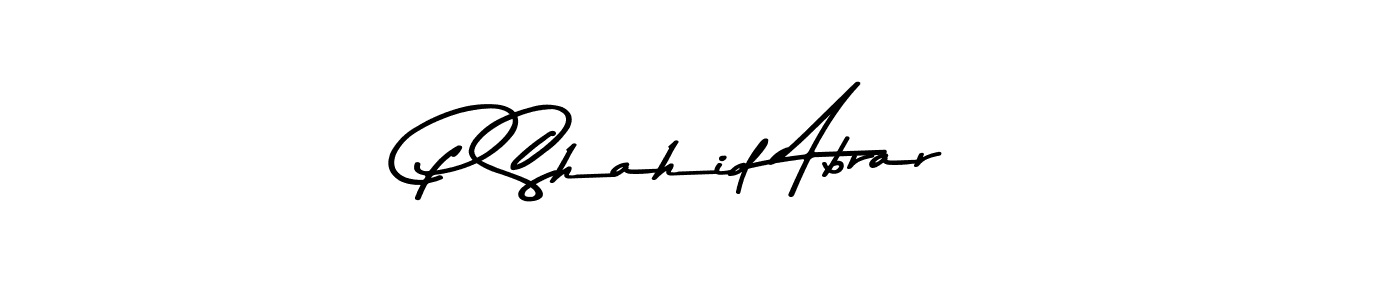 Make a beautiful signature design for name P Shahid Abrar. With this signature (Asem Kandis PERSONAL USE) style, you can create a handwritten signature for free. P Shahid Abrar signature style 9 images and pictures png