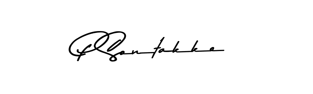 You should practise on your own different ways (Asem Kandis PERSONAL USE) to write your name (P Sontakke) in signature. don't let someone else do it for you. P Sontakke signature style 9 images and pictures png