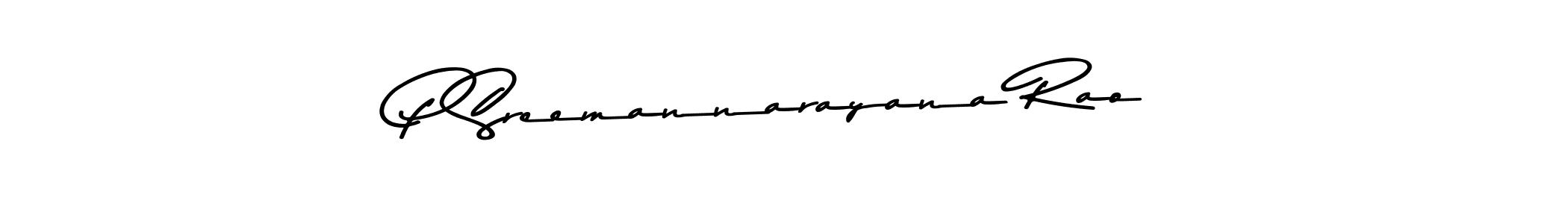 Create a beautiful signature design for name P Sreemannarayana Rao. With this signature (Asem Kandis PERSONAL USE) fonts, you can make a handwritten signature for free. P Sreemannarayana Rao signature style 9 images and pictures png
