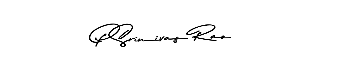 Make a beautiful signature design for name P Srinivas Rao. With this signature (Asem Kandis PERSONAL USE) style, you can create a handwritten signature for free. P Srinivas Rao signature style 9 images and pictures png