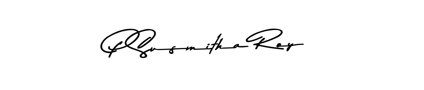 How to make P Susmitha Roy name signature. Use Asem Kandis PERSONAL USE style for creating short signs online. This is the latest handwritten sign. P Susmitha Roy signature style 9 images and pictures png