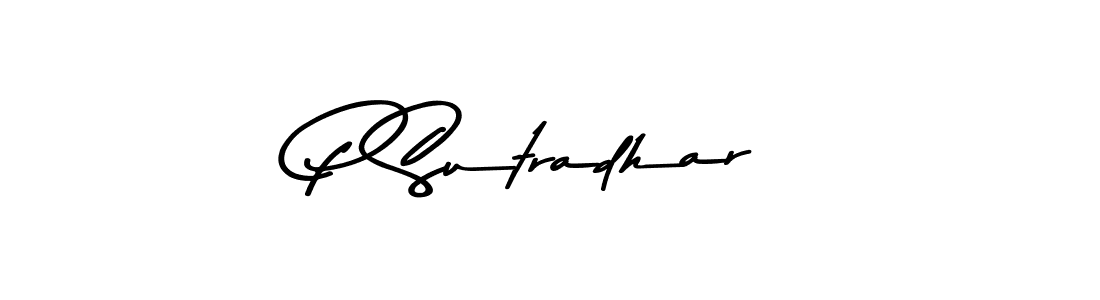 The best way (Asem Kandis PERSONAL USE) to make a short signature is to pick only two or three words in your name. The name P Sutradhar include a total of six letters. For converting this name. P Sutradhar signature style 9 images and pictures png