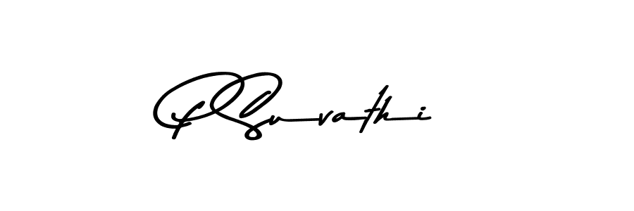 The best way (Asem Kandis PERSONAL USE) to make a short signature is to pick only two or three words in your name. The name P Suvathi include a total of six letters. For converting this name. P Suvathi signature style 9 images and pictures png