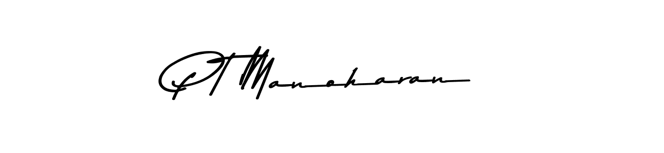 Design your own signature with our free online signature maker. With this signature software, you can create a handwritten (Asem Kandis PERSONAL USE) signature for name P T Manoharan. P T Manoharan signature style 9 images and pictures png