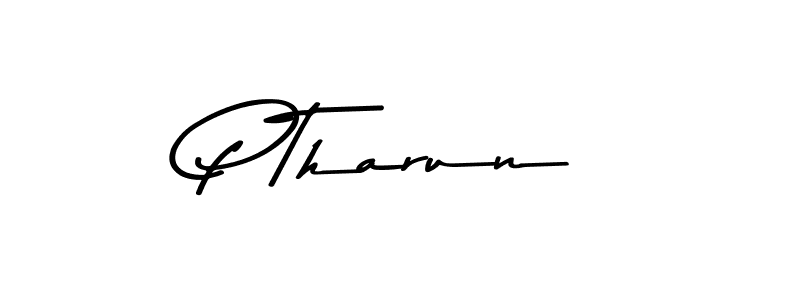 The best way (Asem Kandis PERSONAL USE) to make a short signature is to pick only two or three words in your name. The name P Tharun include a total of six letters. For converting this name. P Tharun signature style 9 images and pictures png