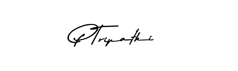 How to make P Tripathi name signature. Use Asem Kandis PERSONAL USE style for creating short signs online. This is the latest handwritten sign. P Tripathi signature style 9 images and pictures png