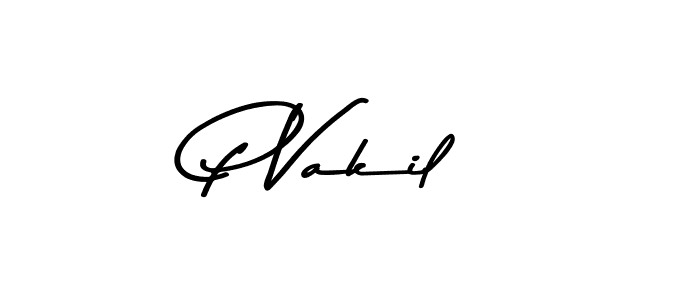 P Vakil stylish signature style. Best Handwritten Sign (Asem Kandis PERSONAL USE) for my name. Handwritten Signature Collection Ideas for my name P Vakil. P Vakil signature style 9 images and pictures png