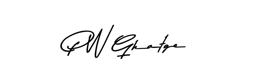 The best way (Asem Kandis PERSONAL USE) to make a short signature is to pick only two or three words in your name. The name P W Ghatge include a total of six letters. For converting this name. P W Ghatge signature style 9 images and pictures png