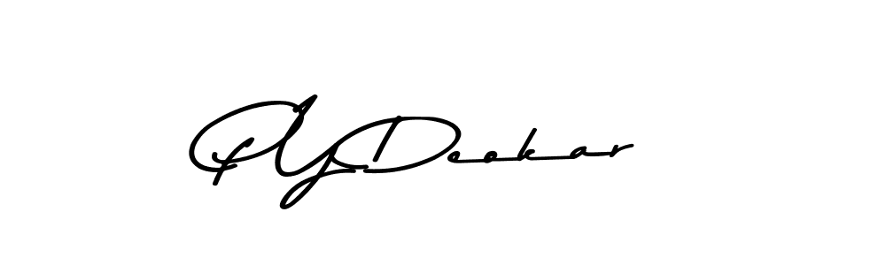 This is the best signature style for the P Y Deokar name. Also you like these signature font (Asem Kandis PERSONAL USE). Mix name signature. P Y Deokar signature style 9 images and pictures png