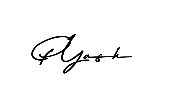 Create a beautiful signature design for name P Yash. With this signature (Asem Kandis PERSONAL USE) fonts, you can make a handwritten signature for free. P Yash signature style 9 images and pictures png