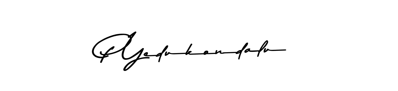 How to make P Yedukondalu name signature. Use Asem Kandis PERSONAL USE style for creating short signs online. This is the latest handwritten sign. P Yedukondalu signature style 9 images and pictures png