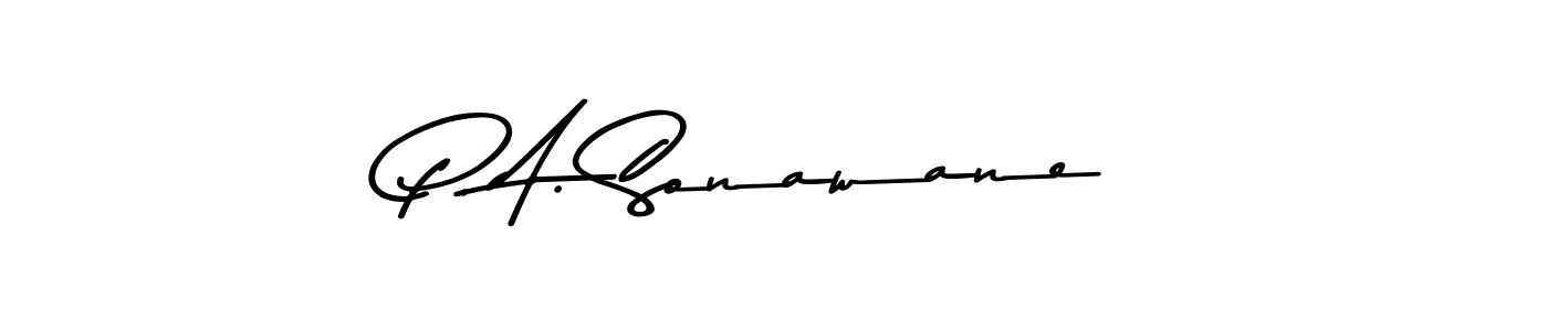 This is the best signature style for the P. A. Sonawane name. Also you like these signature font (Asem Kandis PERSONAL USE). Mix name signature. P. A. Sonawane signature style 9 images and pictures png