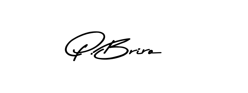 The best way (Asem Kandis PERSONAL USE) to make a short signature is to pick only two or three words in your name. The name P. Briro include a total of six letters. For converting this name. P. Briro signature style 9 images and pictures png