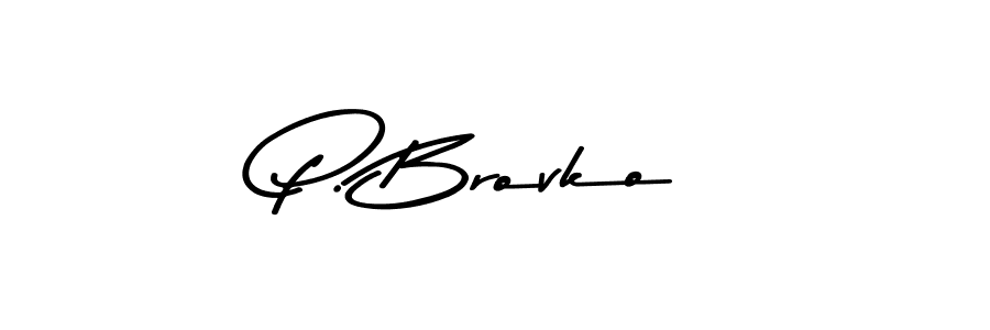 The best way (Asem Kandis PERSONAL USE) to make a short signature is to pick only two or three words in your name. The name P. Brovko include a total of six letters. For converting this name. P. Brovko signature style 9 images and pictures png