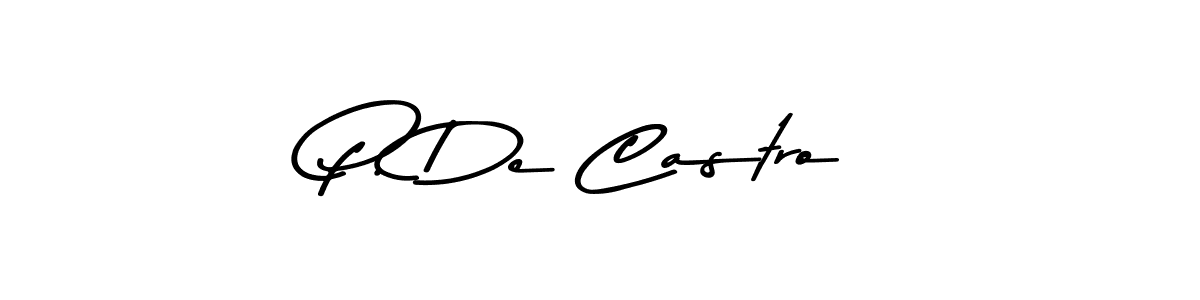 The best way (Asem Kandis PERSONAL USE) to make a short signature is to pick only two or three words in your name. The name P. De Castro include a total of six letters. For converting this name. P. De Castro signature style 9 images and pictures png