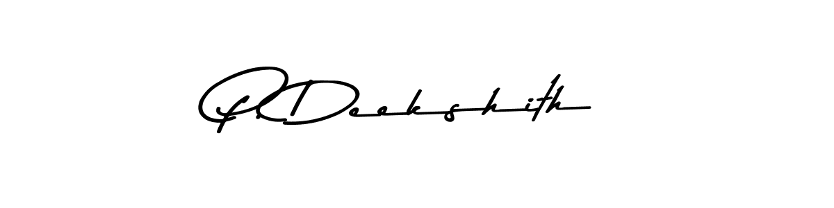 Create a beautiful signature design for name P. Deekshith. With this signature (Asem Kandis PERSONAL USE) fonts, you can make a handwritten signature for free. P. Deekshith signature style 9 images and pictures png