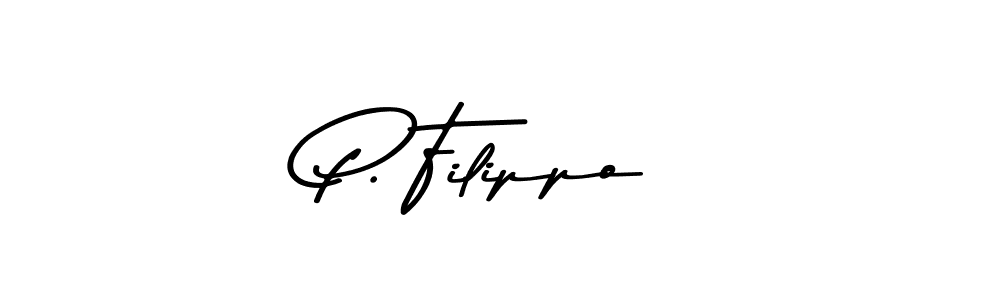 How to make P. Filippo name signature. Use Asem Kandis PERSONAL USE style for creating short signs online. This is the latest handwritten sign. P. Filippo signature style 9 images and pictures png