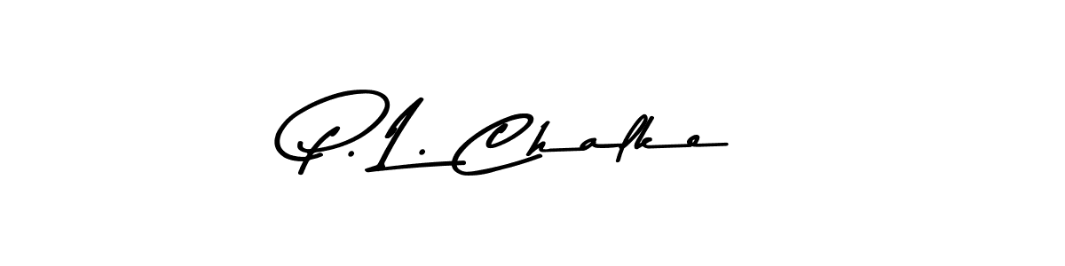 Similarly Asem Kandis PERSONAL USE is the best handwritten signature design. Signature creator online .You can use it as an online autograph creator for name P. L. Chalke. P. L. Chalke signature style 9 images and pictures png