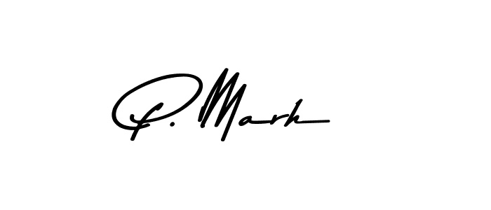 How to make P. Marh name signature. Use Asem Kandis PERSONAL USE style for creating short signs online. This is the latest handwritten sign. P. Marh signature style 9 images and pictures png