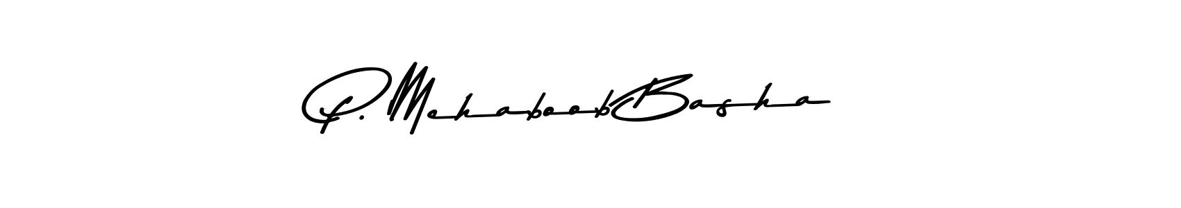 Make a beautiful signature design for name P. Mehaboob Basha. With this signature (Asem Kandis PERSONAL USE) style, you can create a handwritten signature for free. P. Mehaboob Basha signature style 9 images and pictures png