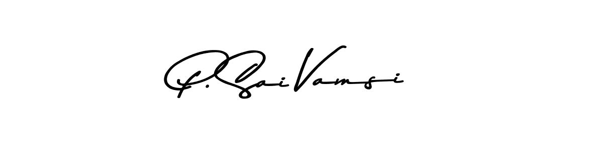 The best way (Asem Kandis PERSONAL USE) to make a short signature is to pick only two or three words in your name. The name P. Sai Vamsi include a total of six letters. For converting this name. P. Sai Vamsi signature style 9 images and pictures png