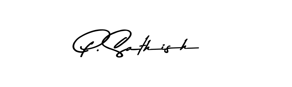 Create a beautiful signature design for name P. Sathish. With this signature (Asem Kandis PERSONAL USE) fonts, you can make a handwritten signature for free. P. Sathish signature style 9 images and pictures png