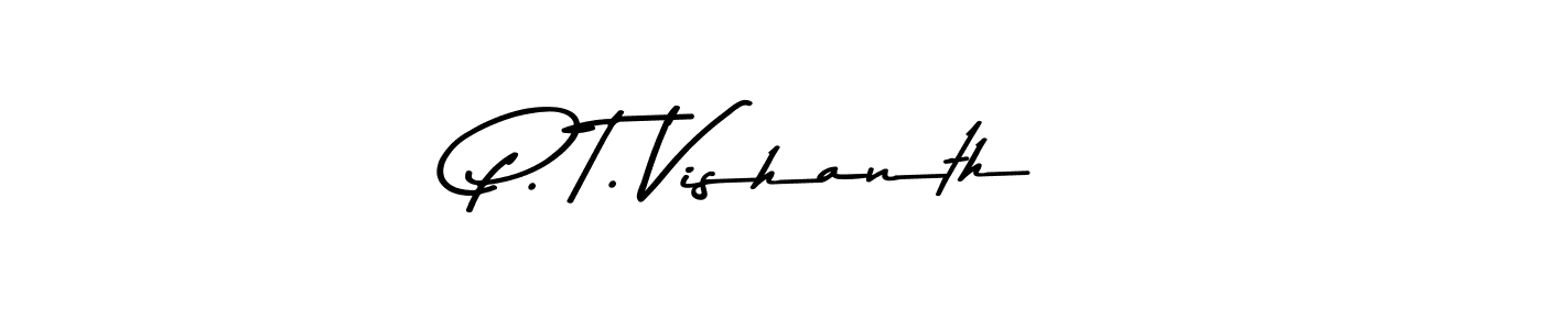 Use a signature maker to create a handwritten signature online. With this signature software, you can design (Asem Kandis PERSONAL USE) your own signature for name P. T. Vishanth. P. T. Vishanth signature style 9 images and pictures png