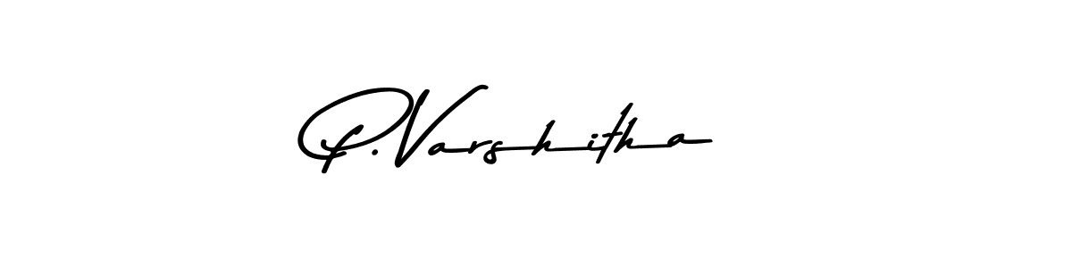 The best way (Asem Kandis PERSONAL USE) to make a short signature is to pick only two or three words in your name. The name P. Varshitha include a total of six letters. For converting this name. P. Varshitha signature style 9 images and pictures png