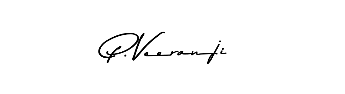 Create a beautiful signature design for name P. Veeranji. With this signature (Asem Kandis PERSONAL USE) fonts, you can make a handwritten signature for free. P. Veeranji signature style 9 images and pictures png