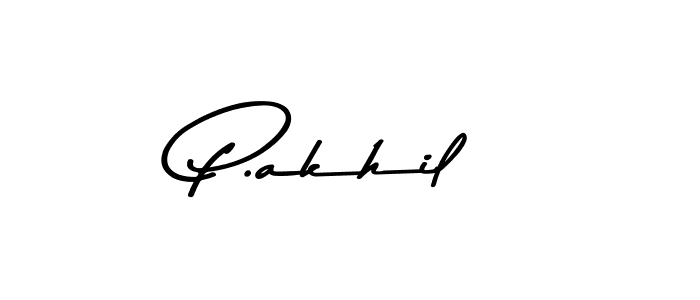 Use a signature maker to create a handwritten signature online. With this signature software, you can design (Asem Kandis PERSONAL USE) your own signature for name P.akhil. P.akhil signature style 9 images and pictures png