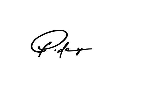 How to make P.dey name signature. Use Asem Kandis PERSONAL USE style for creating short signs online. This is the latest handwritten sign. P.dey signature style 9 images and pictures png