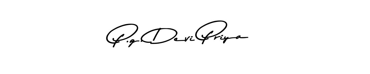 How to make P.g. Devi Priya name signature. Use Asem Kandis PERSONAL USE style for creating short signs online. This is the latest handwritten sign. P.g. Devi Priya signature style 9 images and pictures png